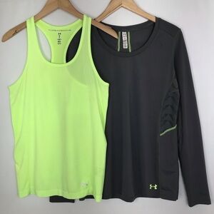 Under Armour Shirt Bundle Long Sleeve Athletic Top & Racerback Tank Top